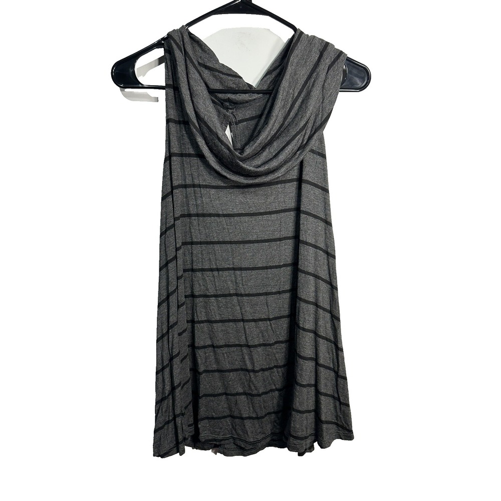 r2d womens sleeveless tank top shirt‎ blouse grey striped size small